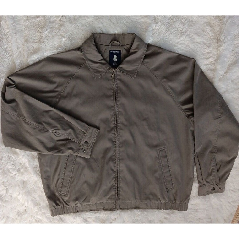 Roundtree & Yorke Travel Smart Mens‎ Size XLarge Olive Green Full Zip Jacket